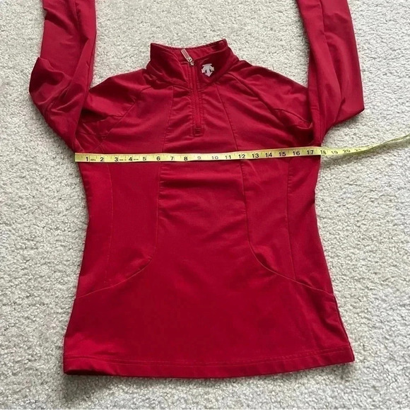 Descente 1/4 Zip Ski Snowboarding Outdoor Long Sleeve Shirt Sweater Red Size Med - Picture 7 of 16